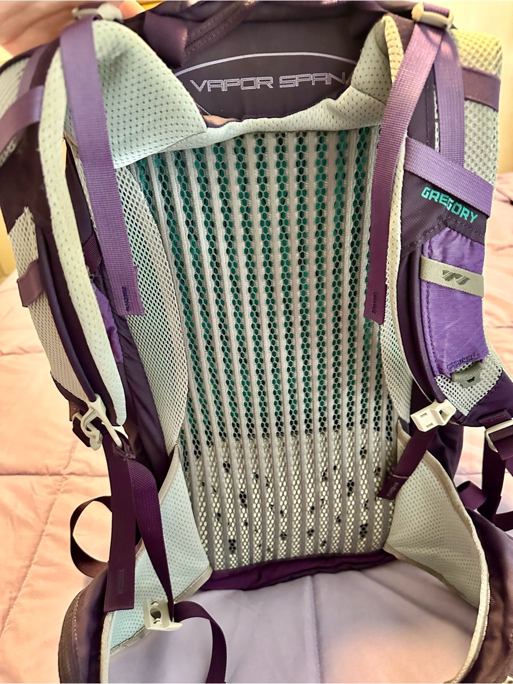 Gregory purple daypack with teal logo accents - Picture 10 of 14